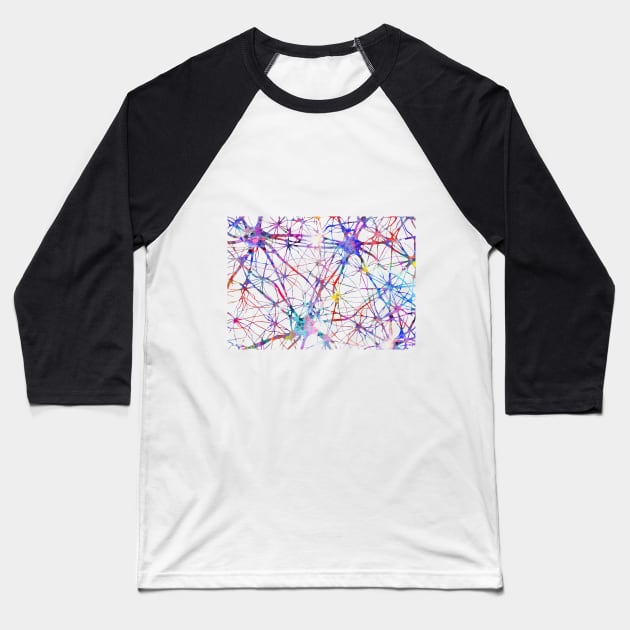 Brain cell anatomy Baseball T-Shirt by RosaliArt